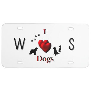 I Heart Dogs License Plate