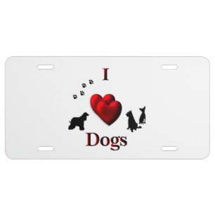 I Heart Dogs License Plate