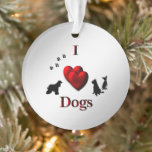 I Heart Dogs Ornament at Zazzle