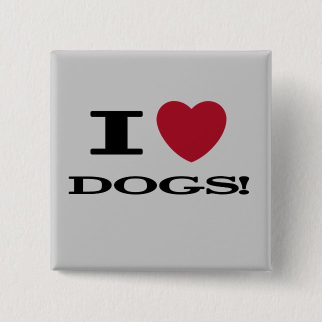 I Heart Dogs Tshirts and Gifts Button (Front)