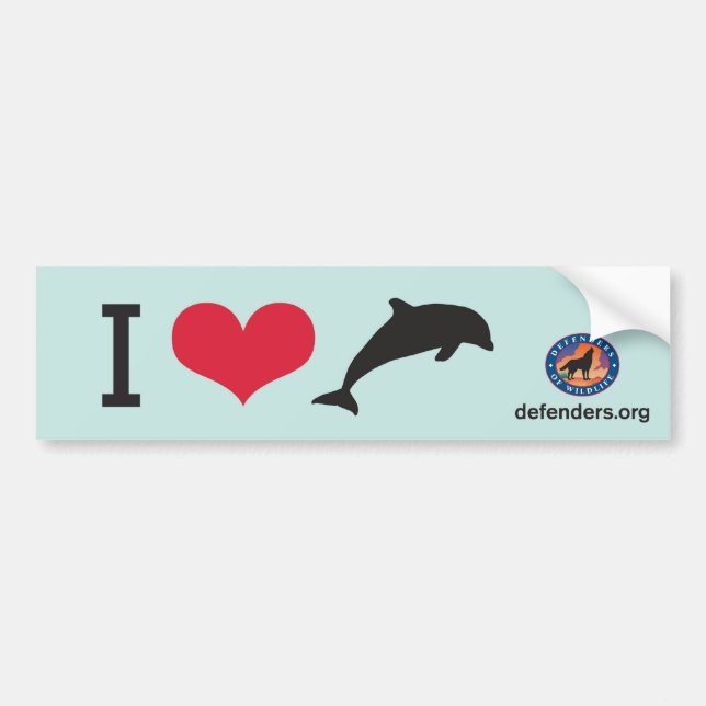I Heart Dolphins Bumper Sticker (Front)