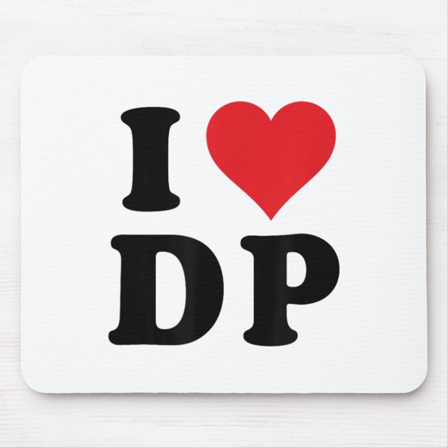 I Heart Dp Initials I Love D.p. First And Last Nam Mouse Pad (Front)