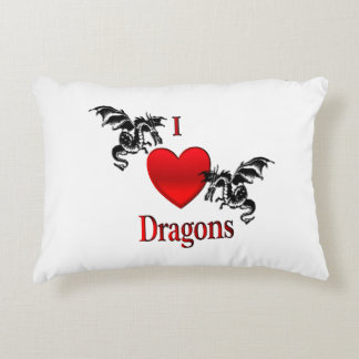 I Heart Dragons Accent Pillow