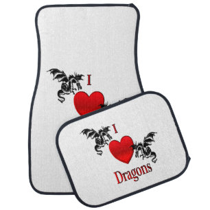 I Heart Dragons Car Floor Mat