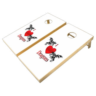 I Heart Dragons Cornhole Set