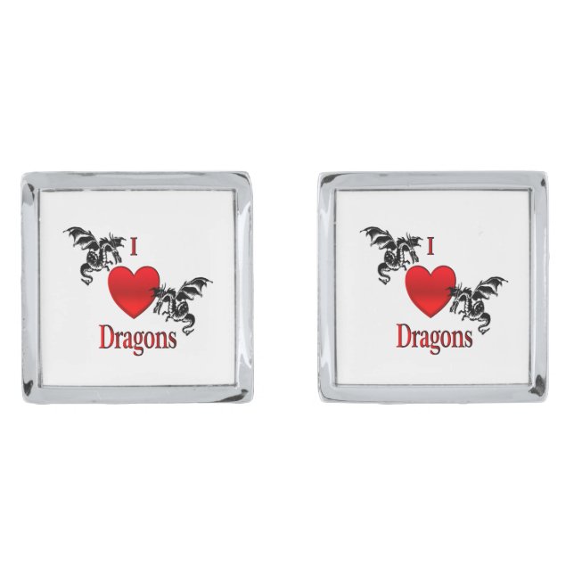 I Heart Dragons Cufflinks (Front)