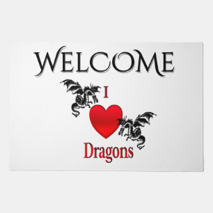 I Heart Dragons Doormat