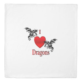 I Heart Dragons Duvet Cover