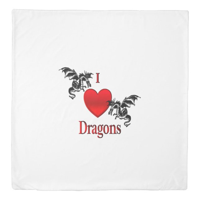 I Heart Dragons Duvet Cover (Front)