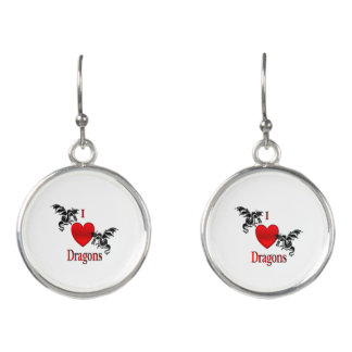 I Heart Dragons Earrings