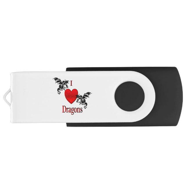 I Heart Dragons Flash Drive (Back)