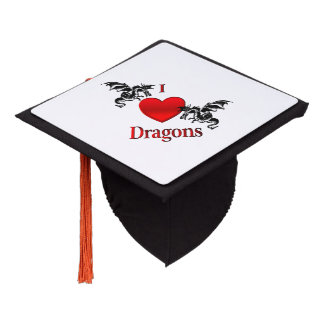 I Heart Dragons Graduation Cap Topper