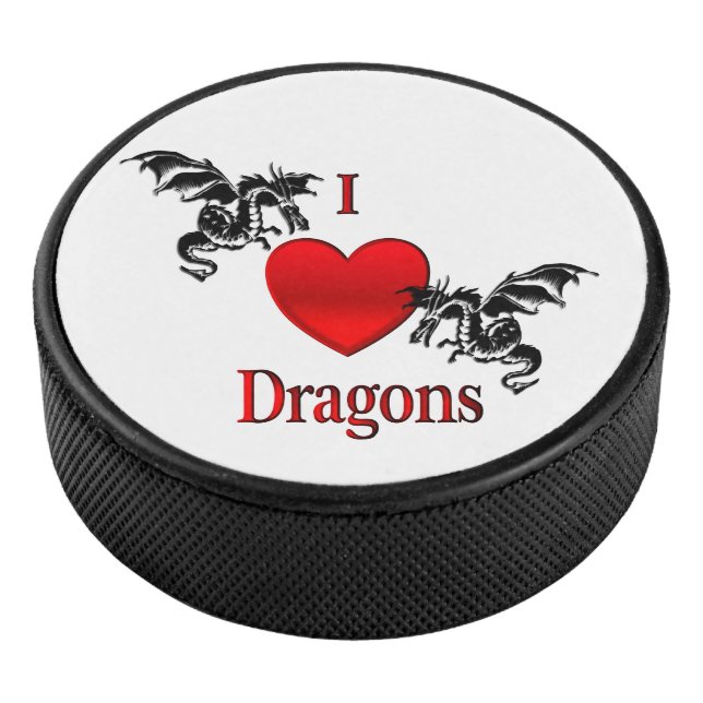 I Heart Dragons Hockey Puck (3/4)