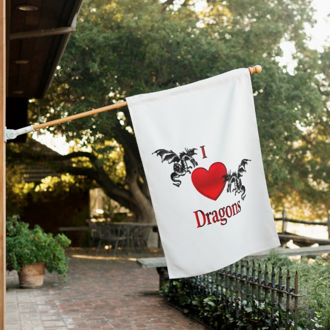 I Heart Dragons House Flag (In SItu)