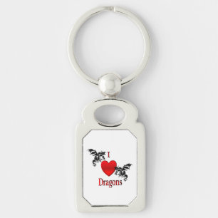 I Heart Dragons Keychain
