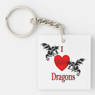 I Heart Dragons Keychain