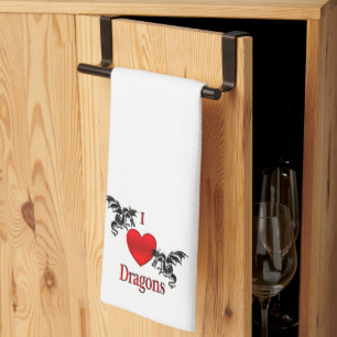 I Heart Dragons Kitchen Towel