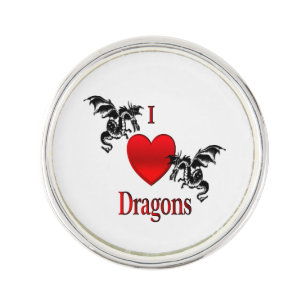 I Heart Dragons Lapel Pin