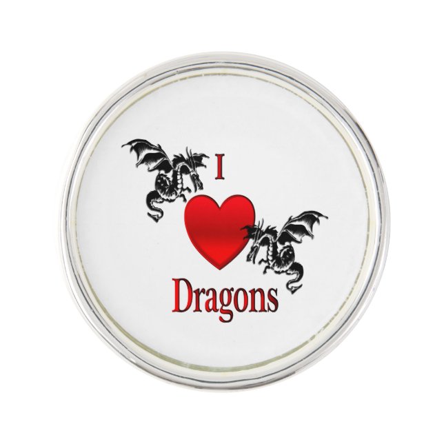 I Heart Dragons Lapel Pin (Front)