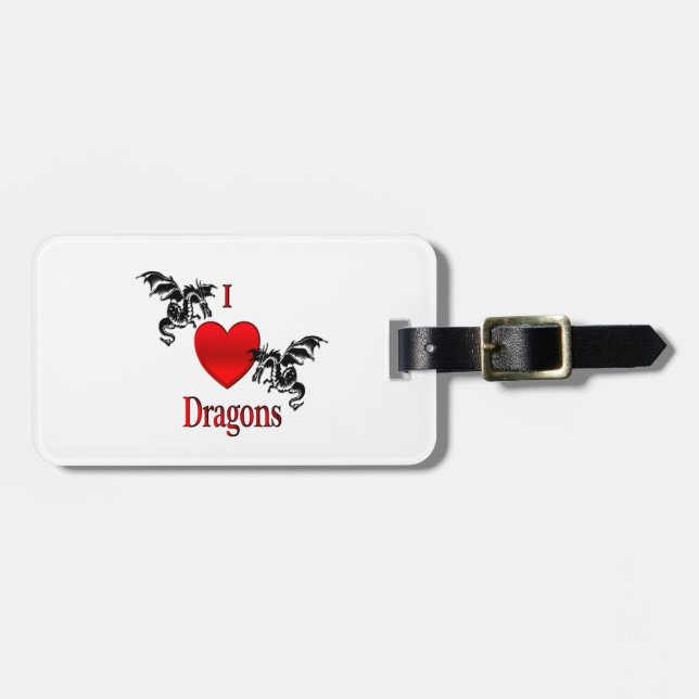 I Heart Dragons Luggage Tag (Front Horizontal)
