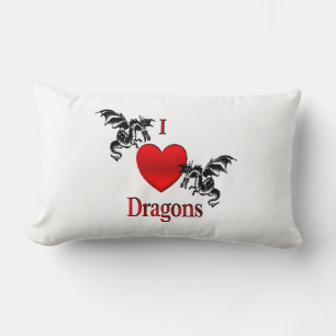I Heart Dragons Lumbar Pillow