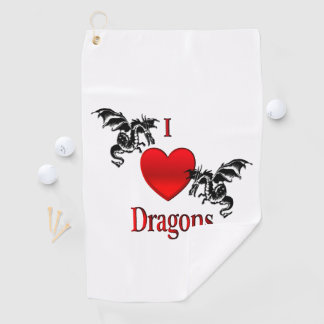 I Heart Dragons Personal Golf Towel