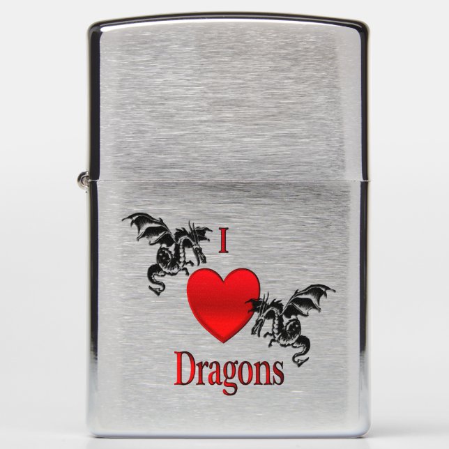 I Heart Dragons Zippo Lighter (Front)