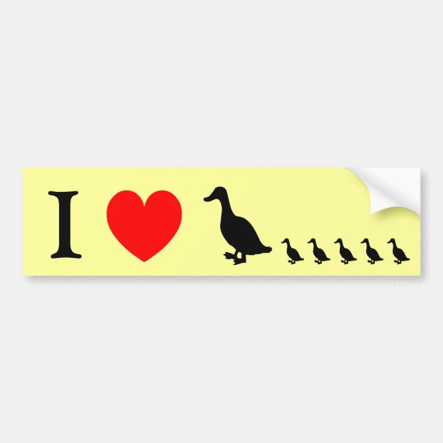 I Heart Ducks Bumper Sticker (Front)