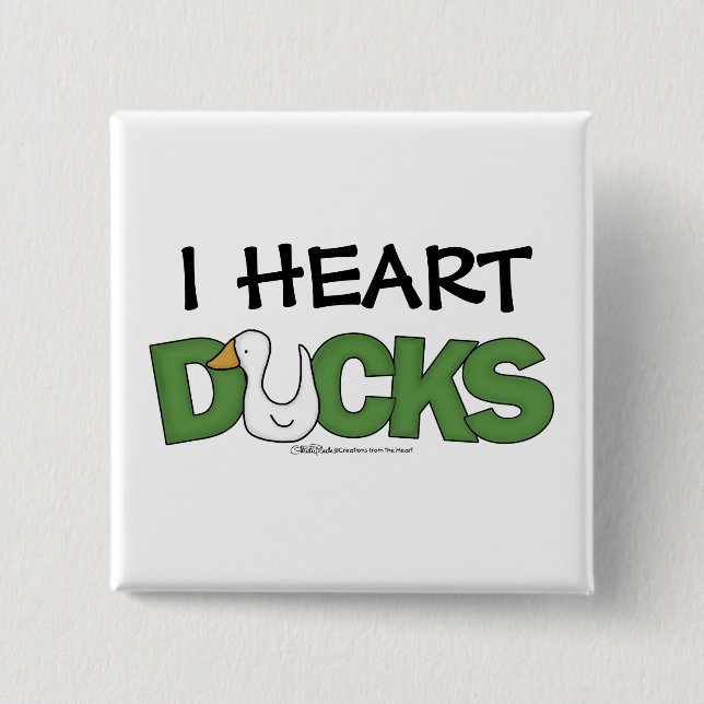 I Heart Ducks Button (Front)