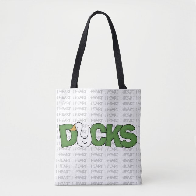 I Heart Ducks Tote Bag (Front)