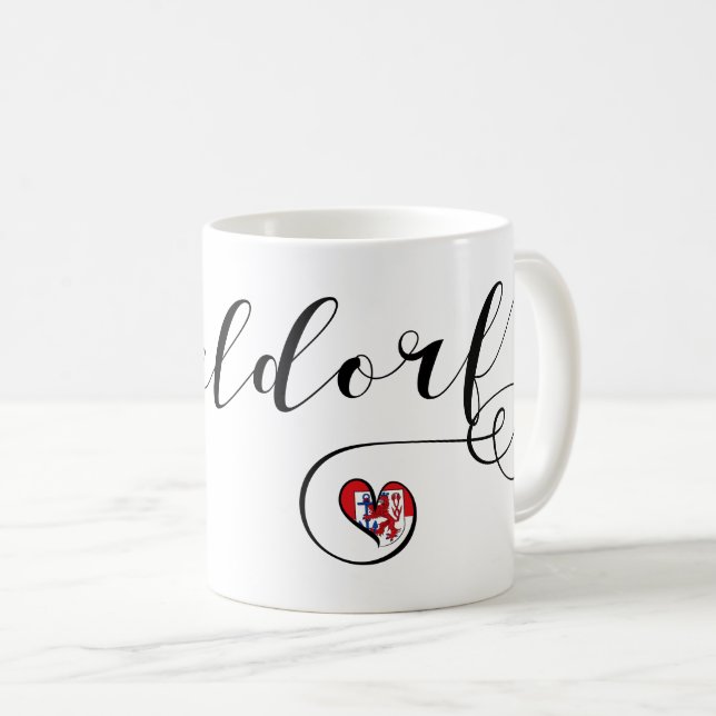 I Heart Düsseldorf, Flag, Germany Coffee Mug (Front Right)