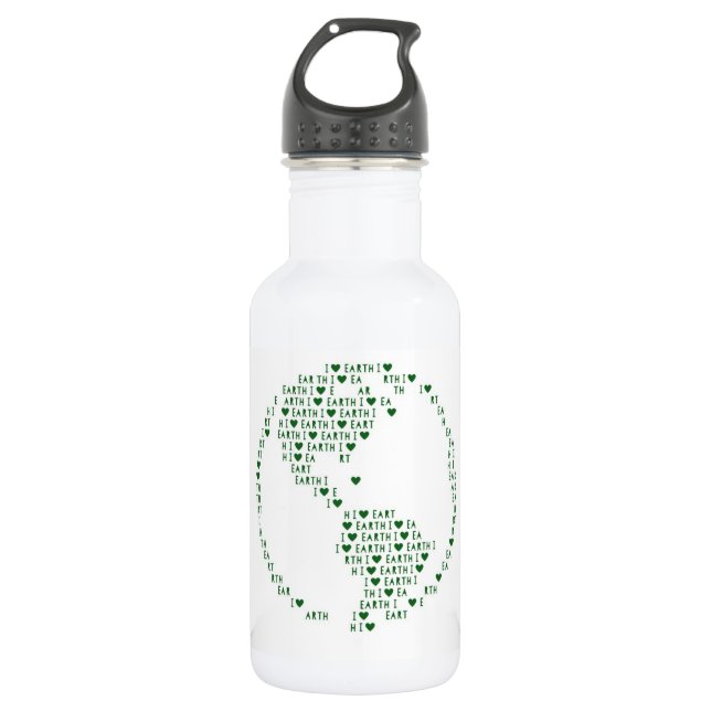 I Heart Earth Stainless Steel Water Bottle (Front)