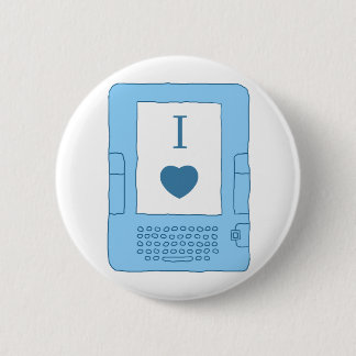 i heart ebooks (blue) pinback button