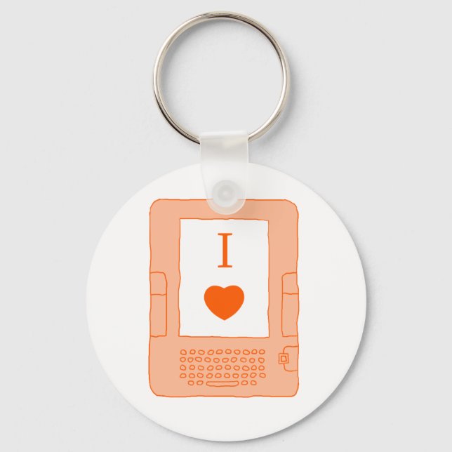 i heart ebooks (orange) keychain (Front)