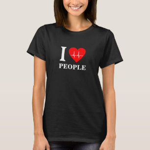 I heart ekg I love people T-shirt