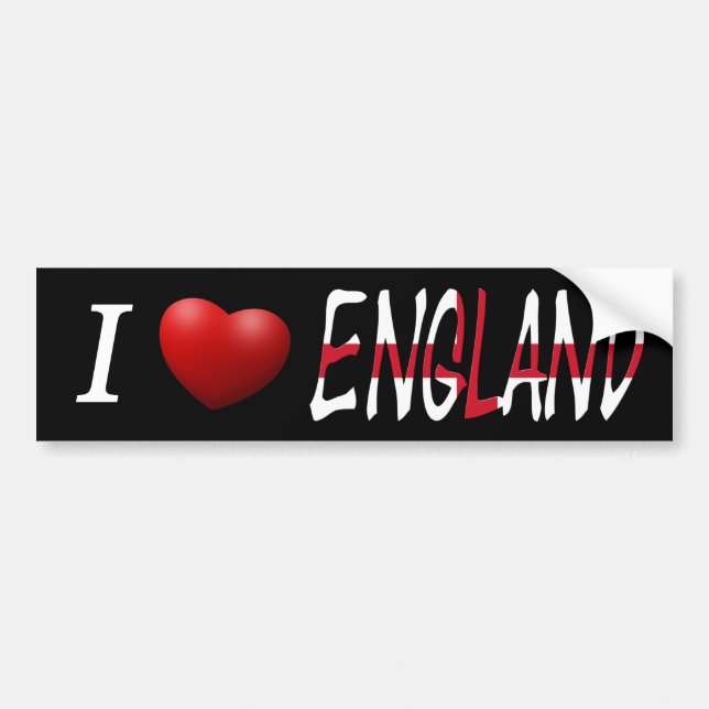 I Heart England on English Flag bst Bumper Sticker (Front)