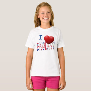I Heart England on Union Jack Flag gct T-Shirt