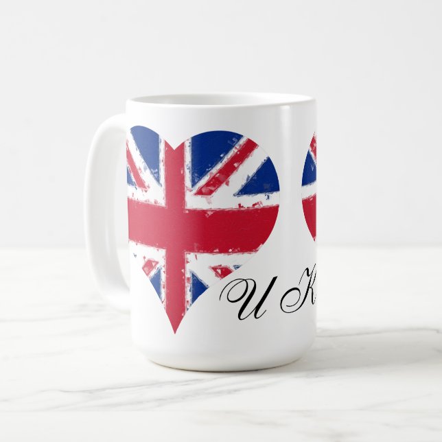 I Heart England UK British Flag  Coffee Mug (Front Left)