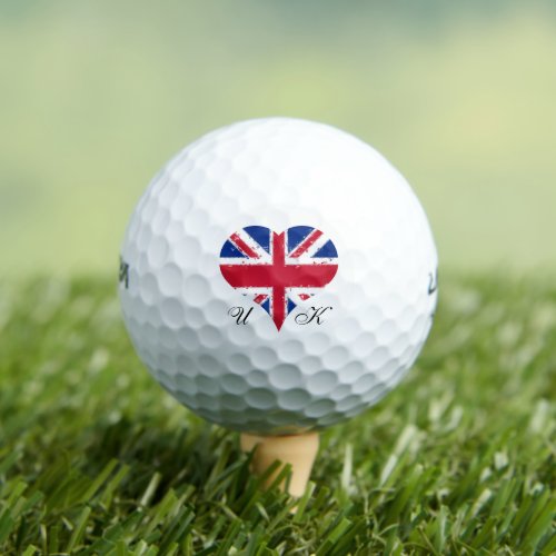 I Heart England UK British Flag Golf Balls