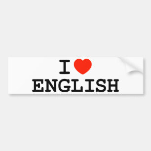 I Heart English Bumper Sticker