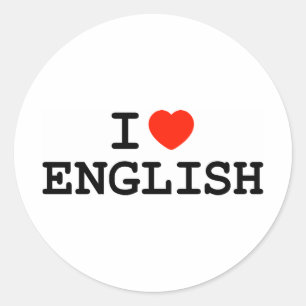 I Heart English Classic Round Sticker