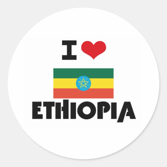 I HEART ETHIOPIA CLASSIC ROUND STICKER (Front)