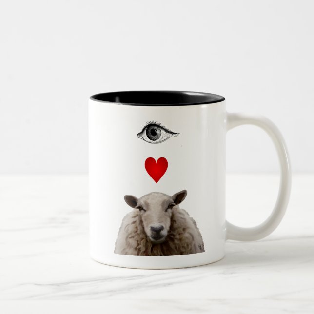 I Heart Ewe Two-Tone Coffee Mug (Right)