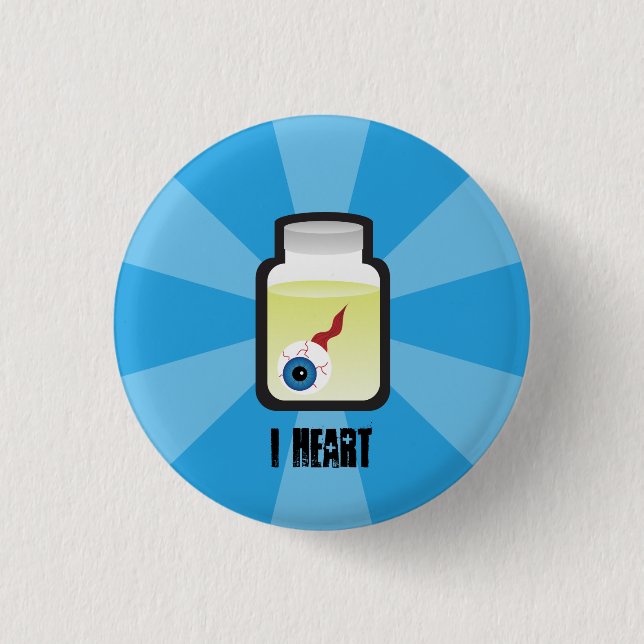 I Heart Eyeballs Pinback Button (Front)