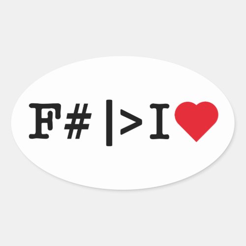 I Heart F oval sticker