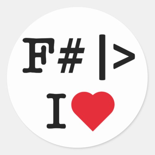 I Heart F round sticker