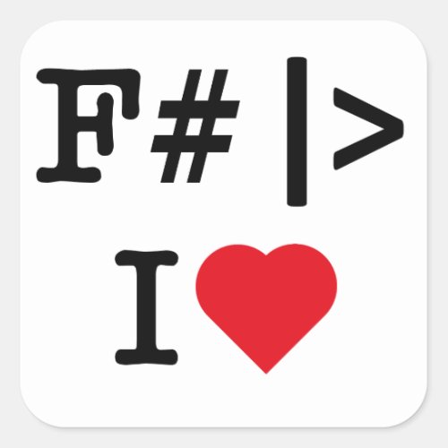 I Heart F square sticker