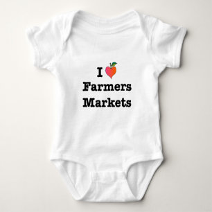 I Heart Farmers Markets Baby Bodysuit