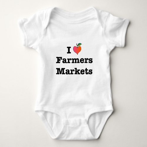 I Heart Farmers Markets Baby Bodysuit