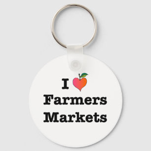 I Heart Farmers Markets Keychain